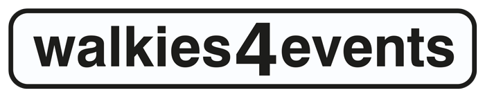 Zwart wit logo walkies4events